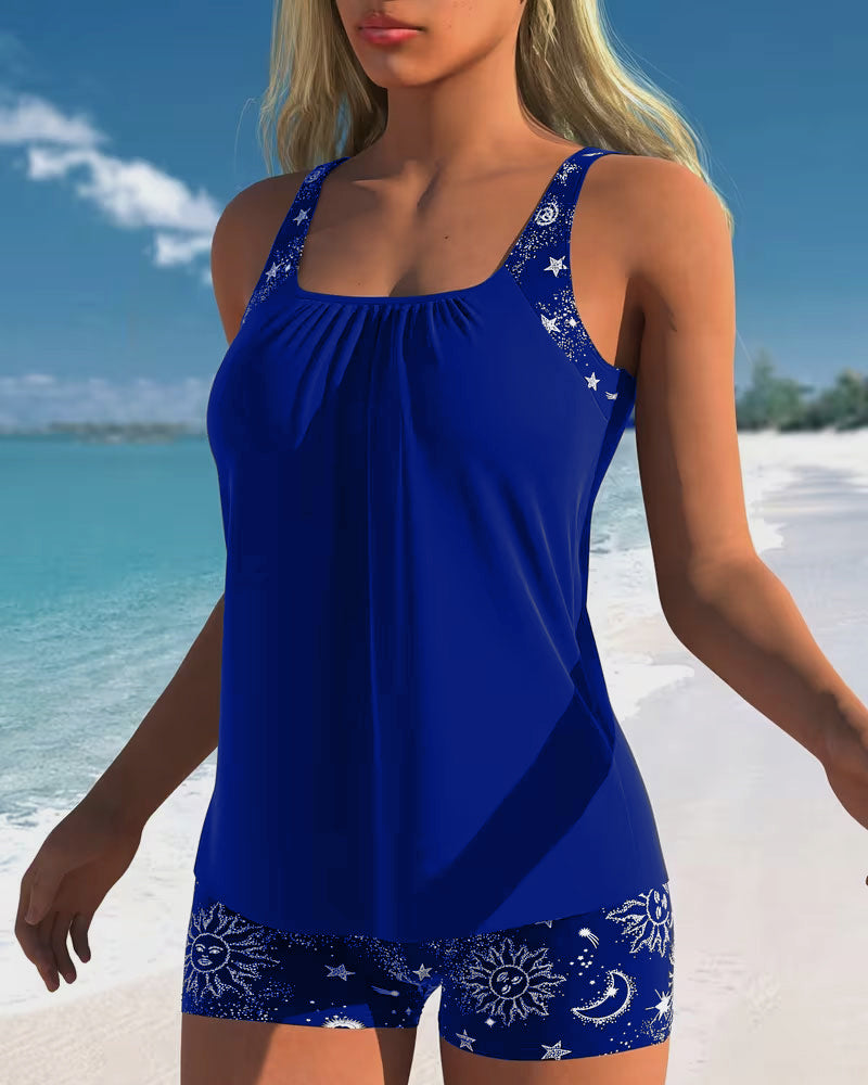 Marissa | Printed Square-Neck Tankini with Shorts