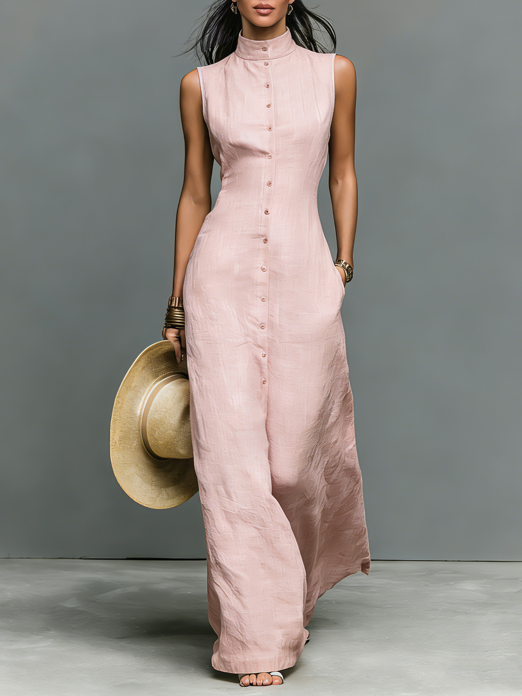 Harper | Linen-Blend Maxi Dress