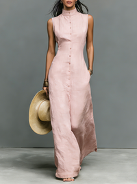 Harper | Linen-Blend Maxi Dress