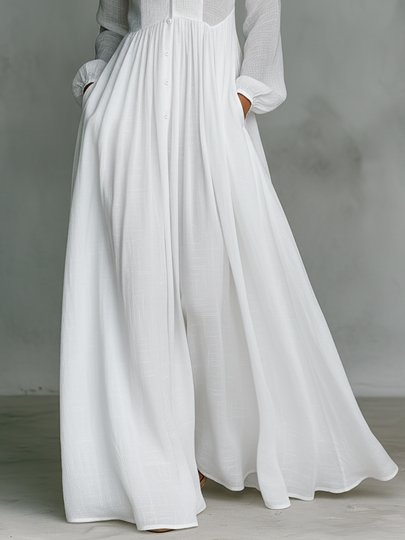 Maya | Cotton-Linen Patchwork Maxi Dress