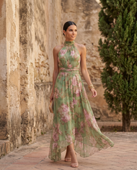 Harper | Halter Floral Midi Dress