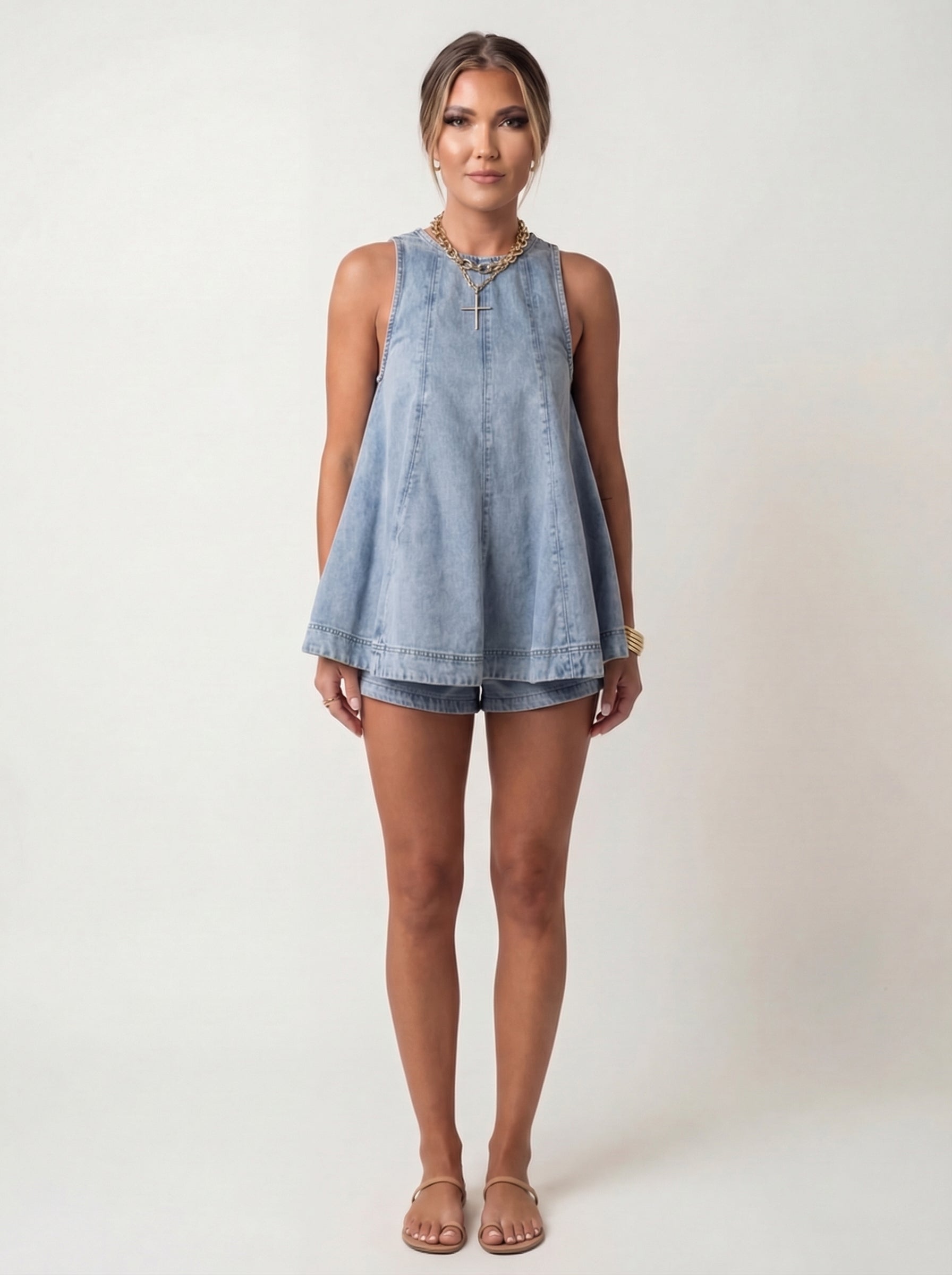 Savannah | Lightweight Denim Two-Piece Set