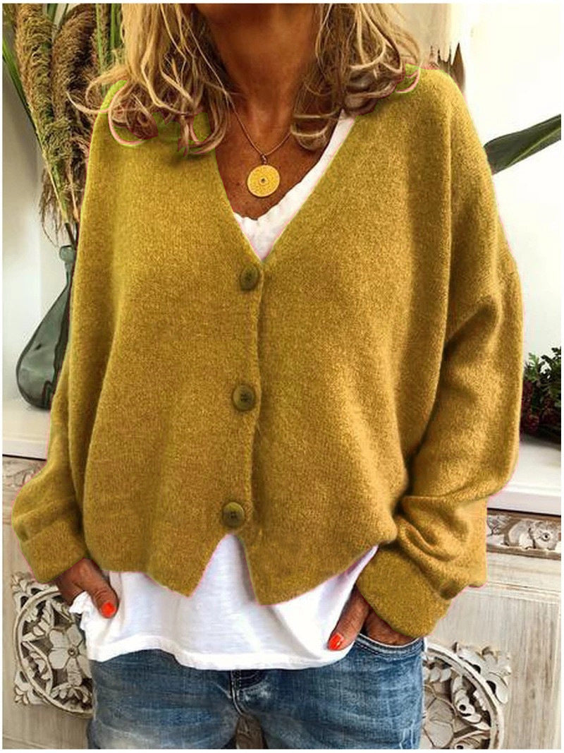 Aisha | V-Neck Button-Front Knit Cardigan