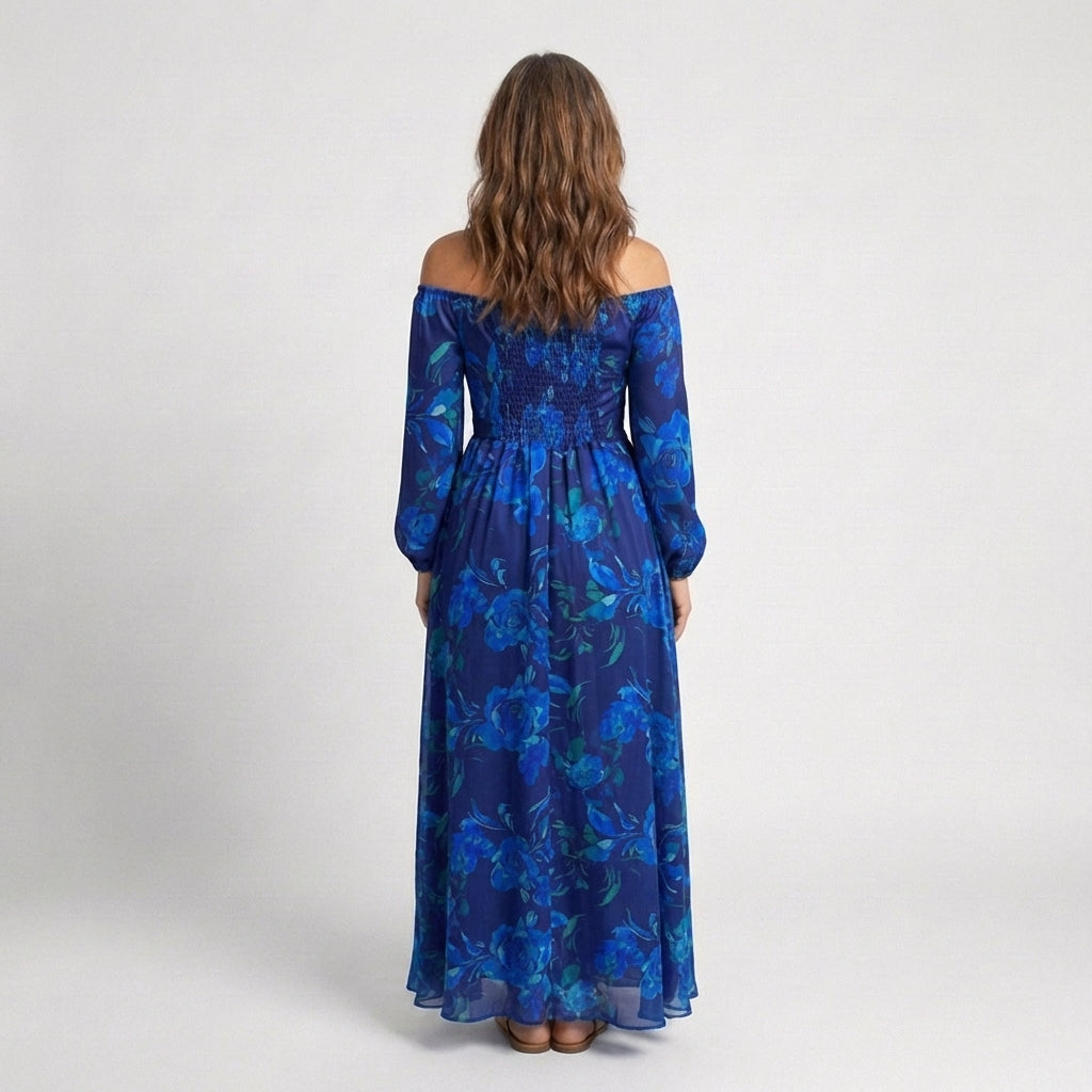 Off-Shoulder Floral Maxi Dress