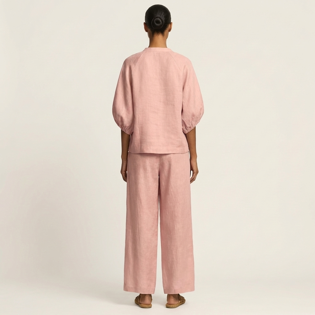 Trijnie set with puff sleeves and zipper