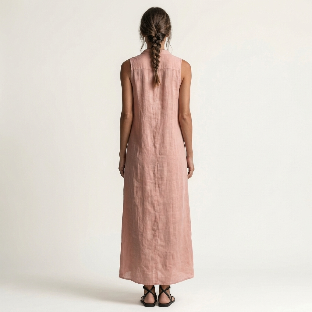 Riekje sleeveless button-down dress with hood
