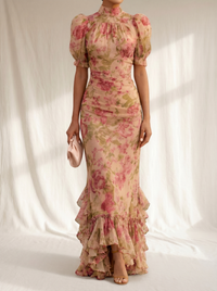 Rosario | Long Floral Chiffon Dress