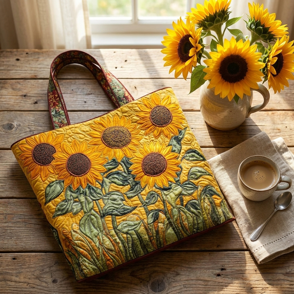 Classic Quilted Bag - Sunflowers