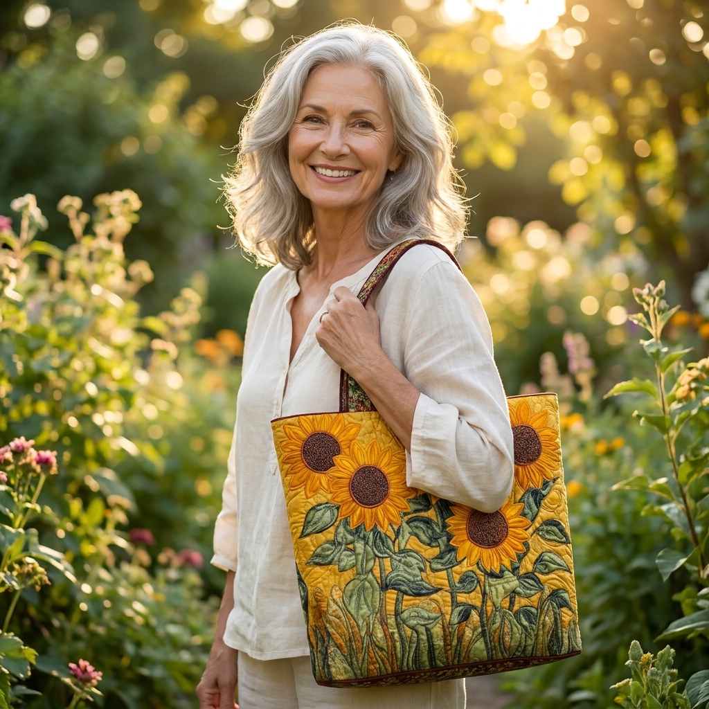 Classic Quilted Bag - Sunflowers