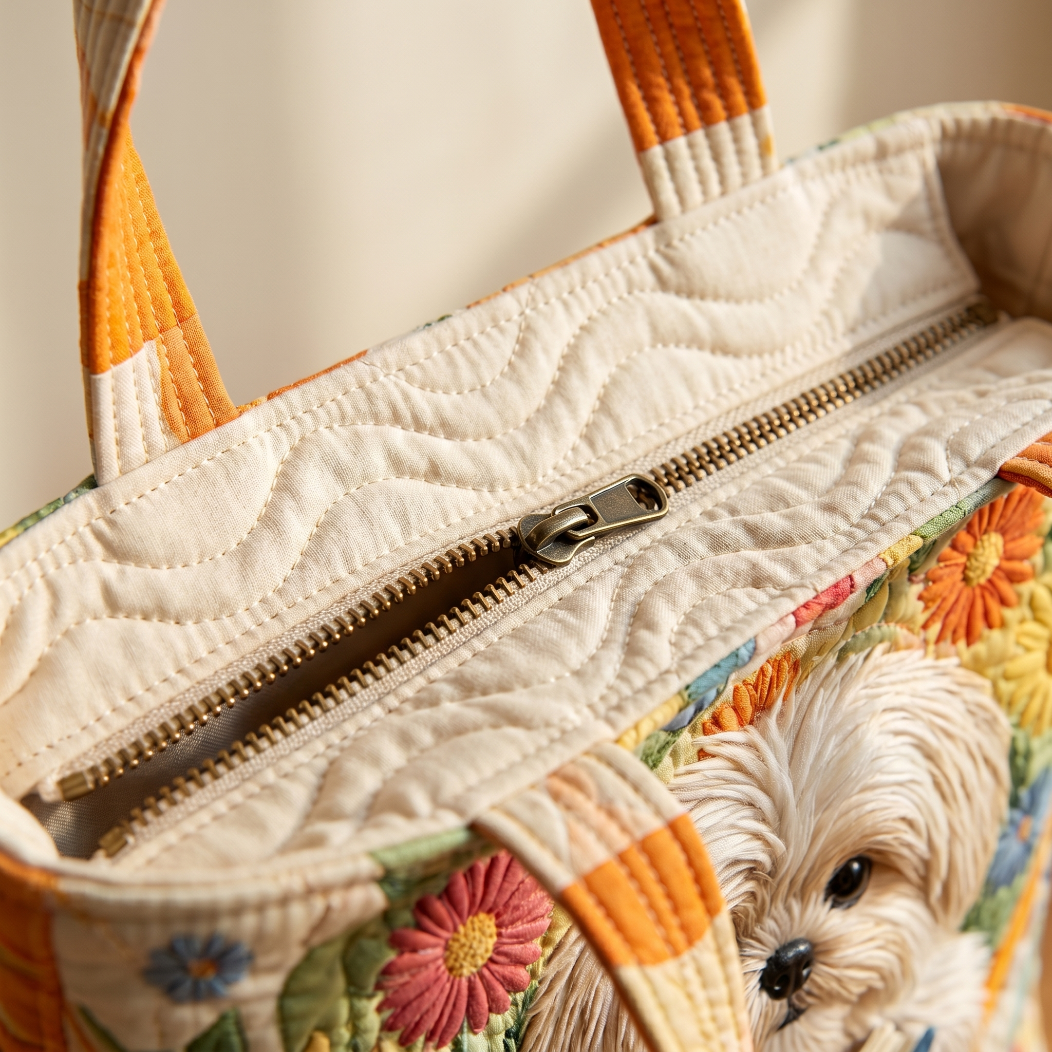 Artisanal Bag - Shih Tzu with Books and Flowers