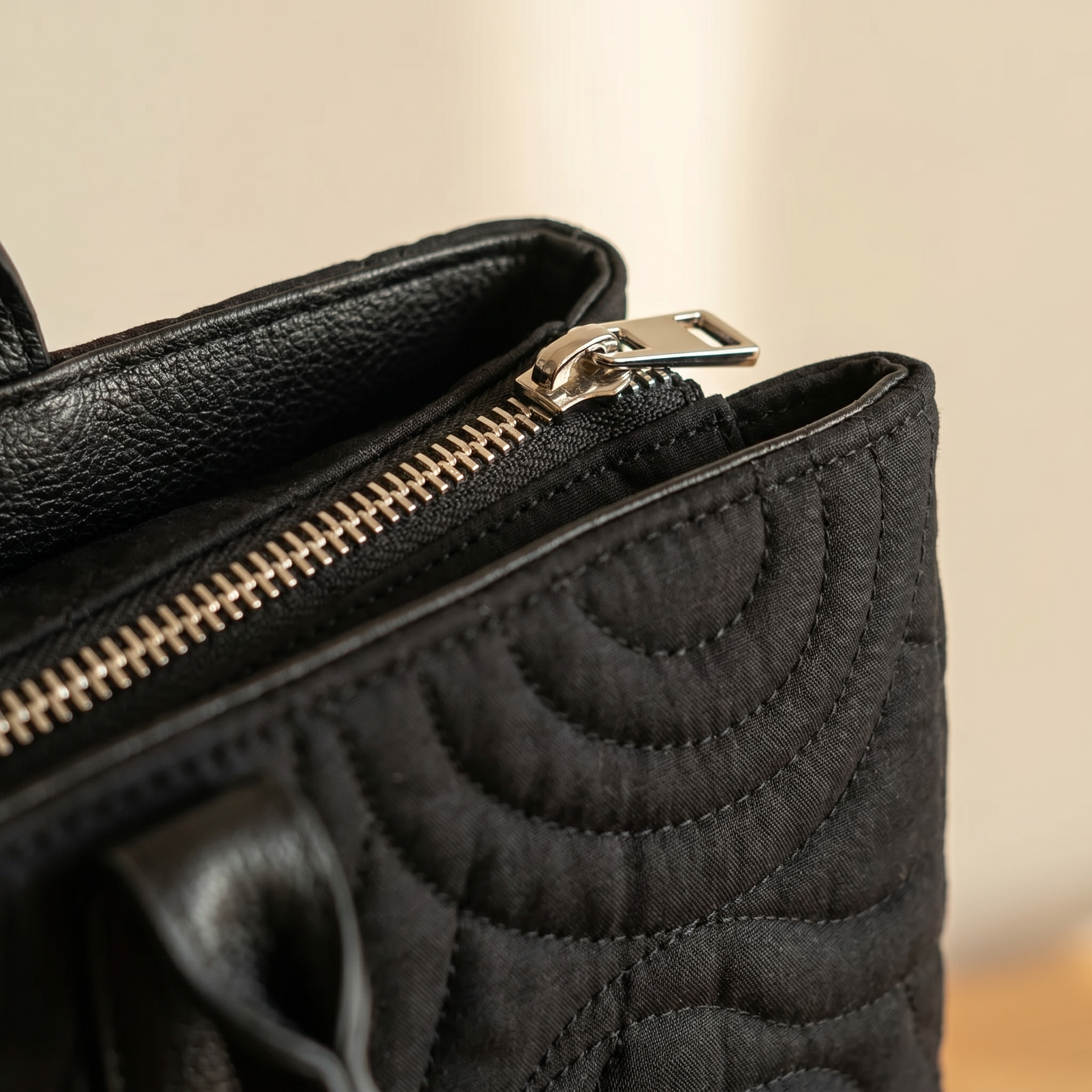 Quilted Artisan Bag - Black Cat on Books