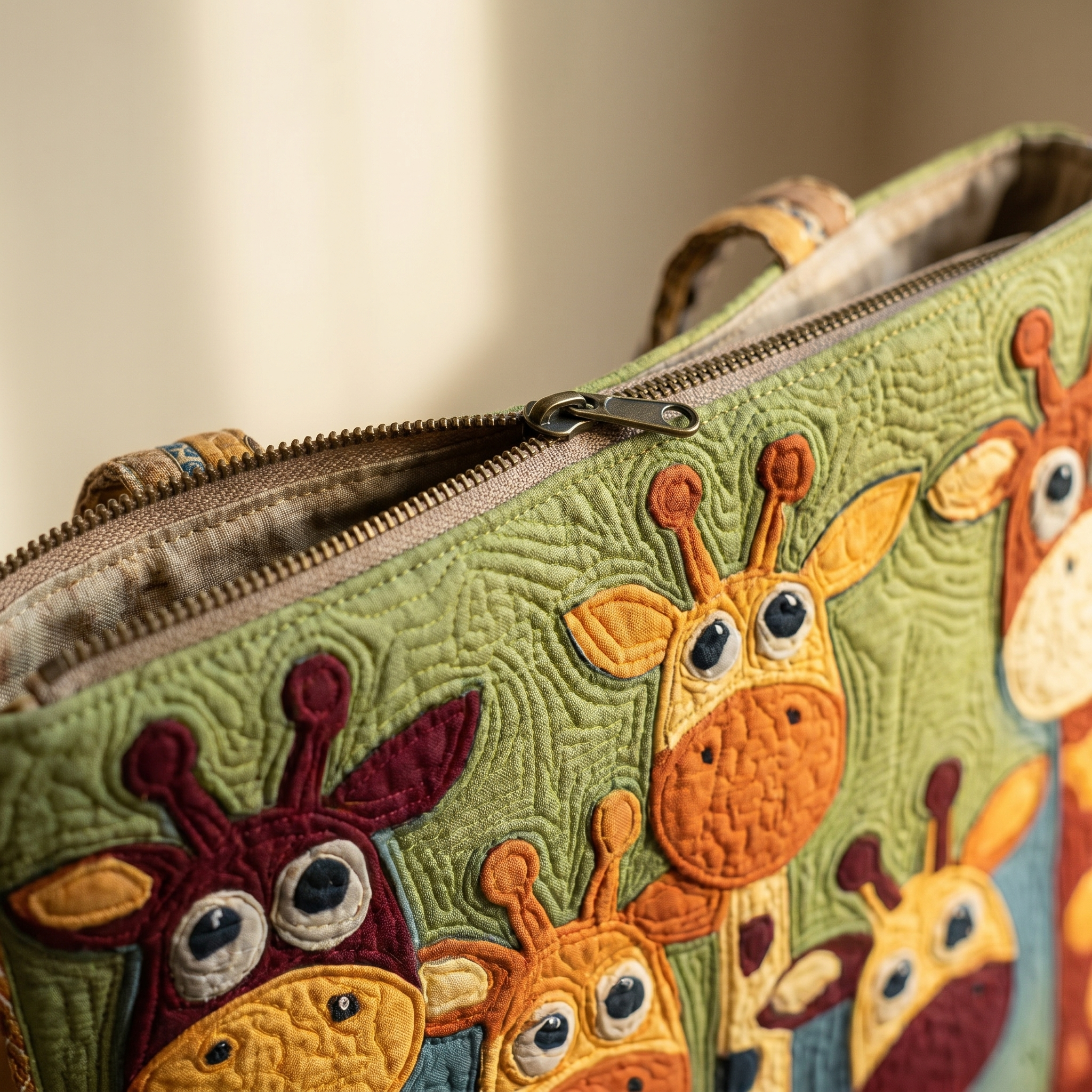 Quilted Tote Bag - Giraffe