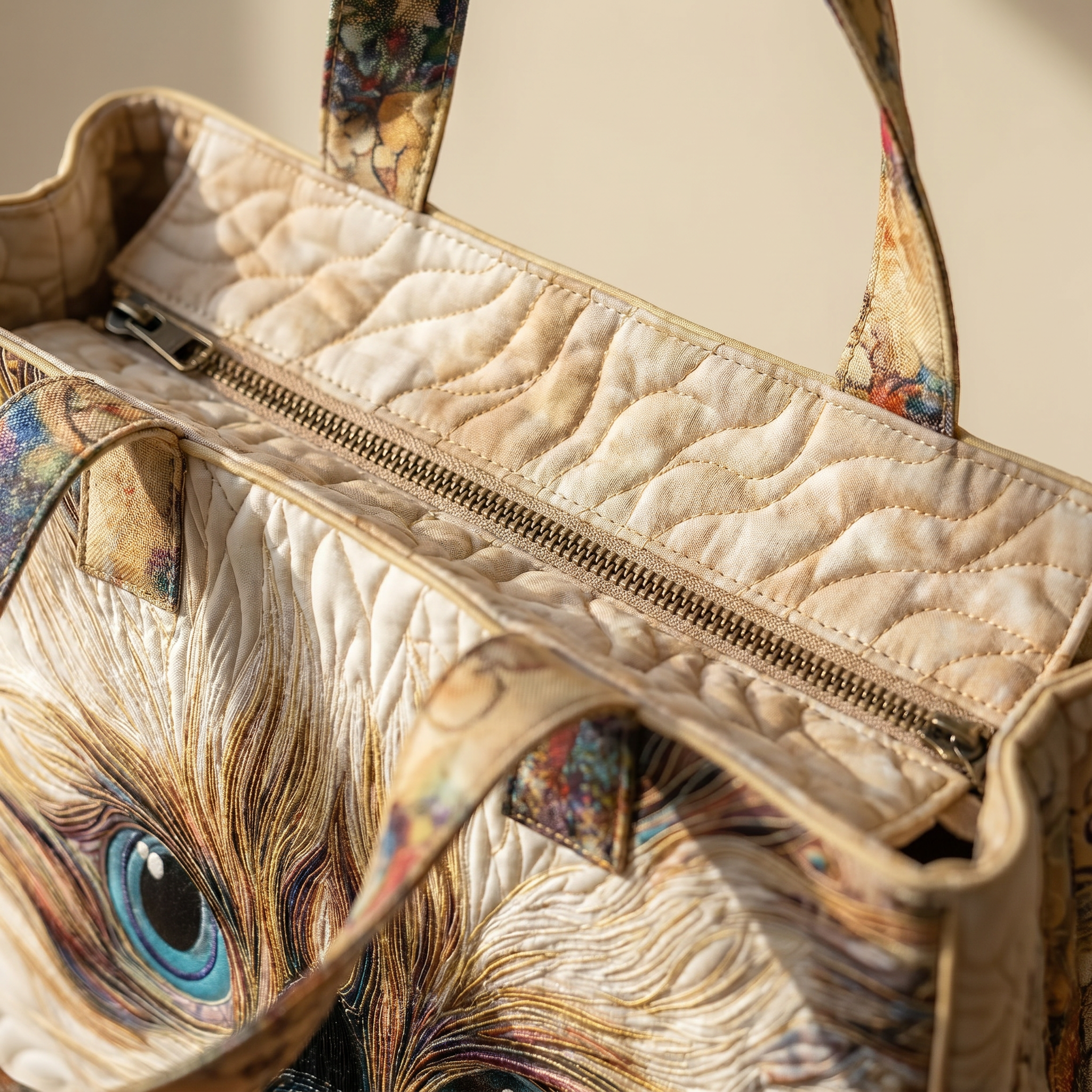 Artisanal Bag - White Cat with Blue Eyes