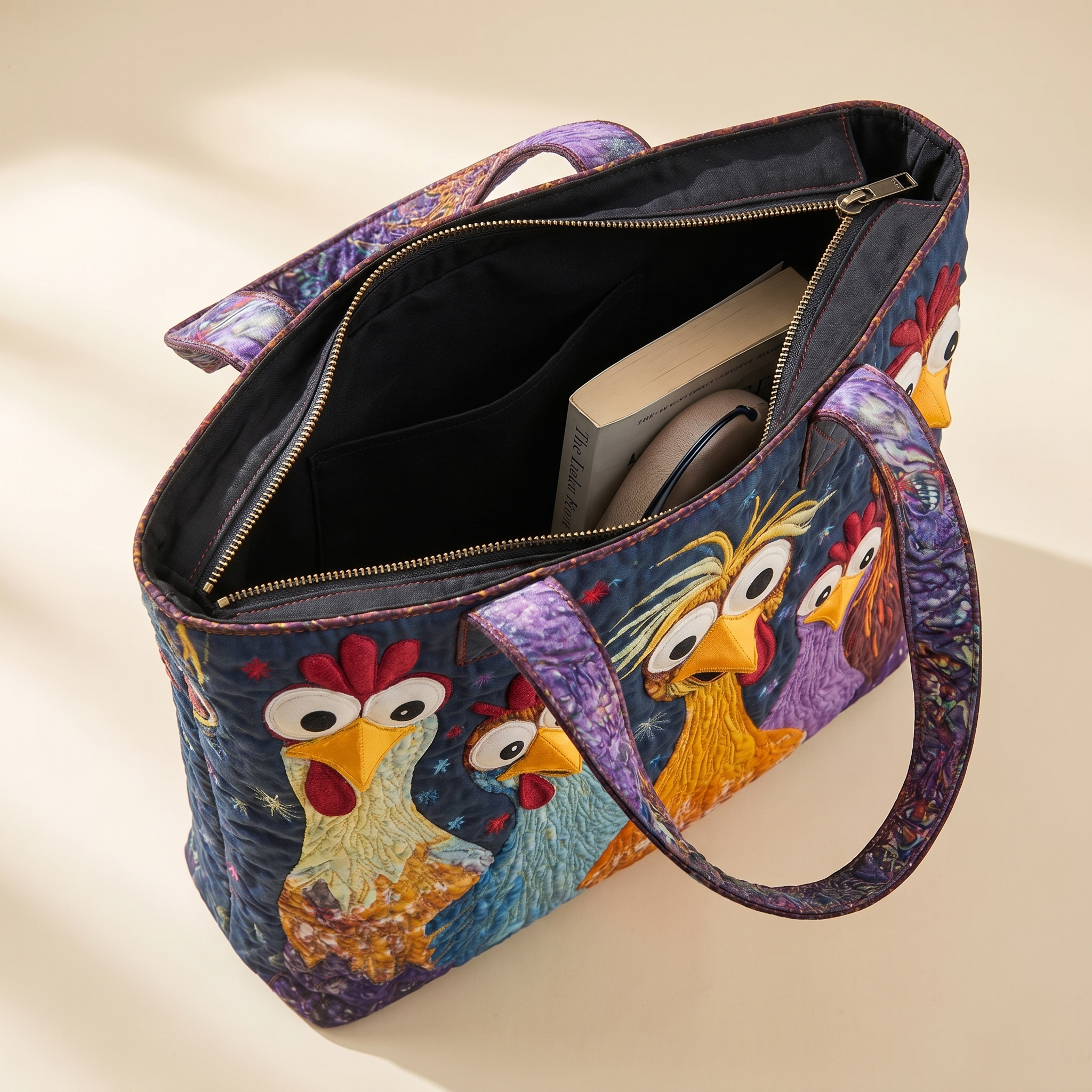Artisan Bag - Five Colorful Chickens