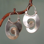 Vintage Irregular Silver Earrings