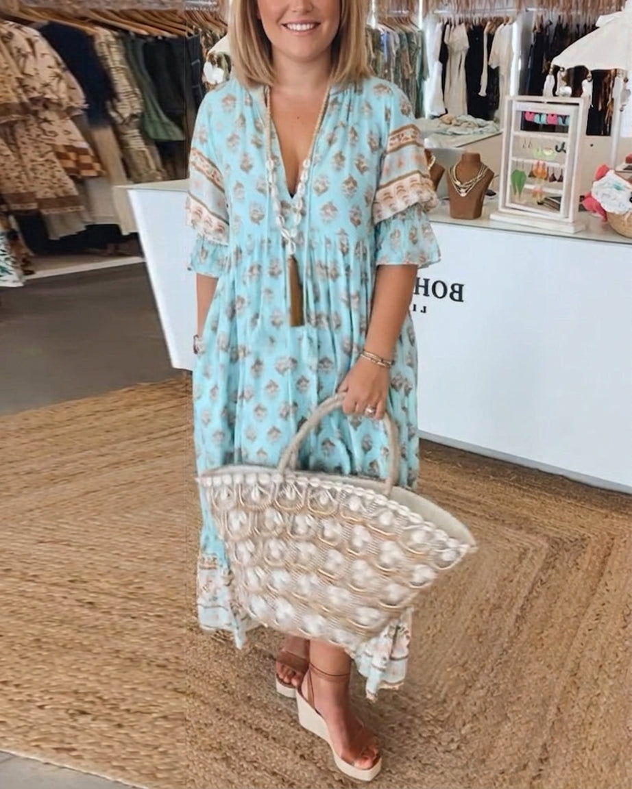 Naomi | Bohemian Midi Beach Dress