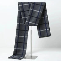 Men’s Plaid Knitted Scarf – Soft Winter Neck Wrap with Check Pattern for Cold-Weather Wear