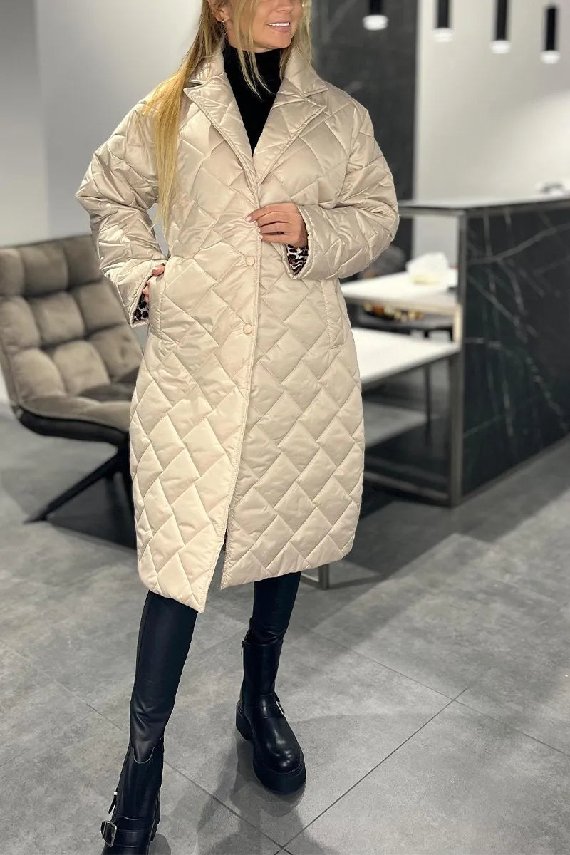 Reversible Quilted Mid-Length Coat