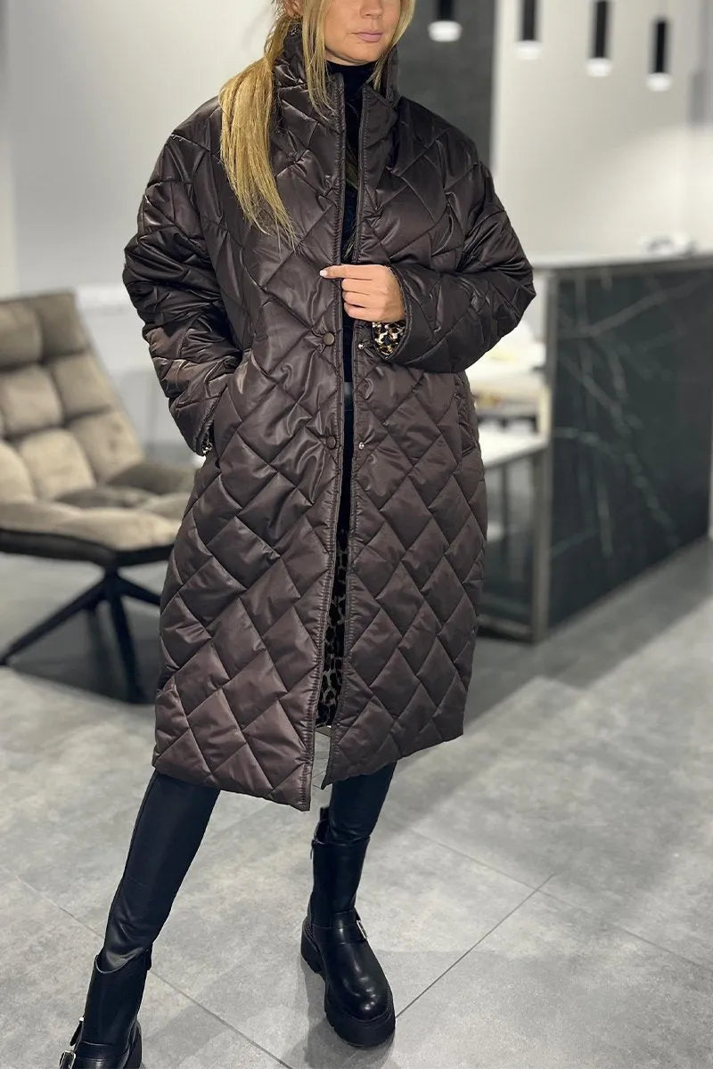 Reversible Quilted Mid-Length Coat