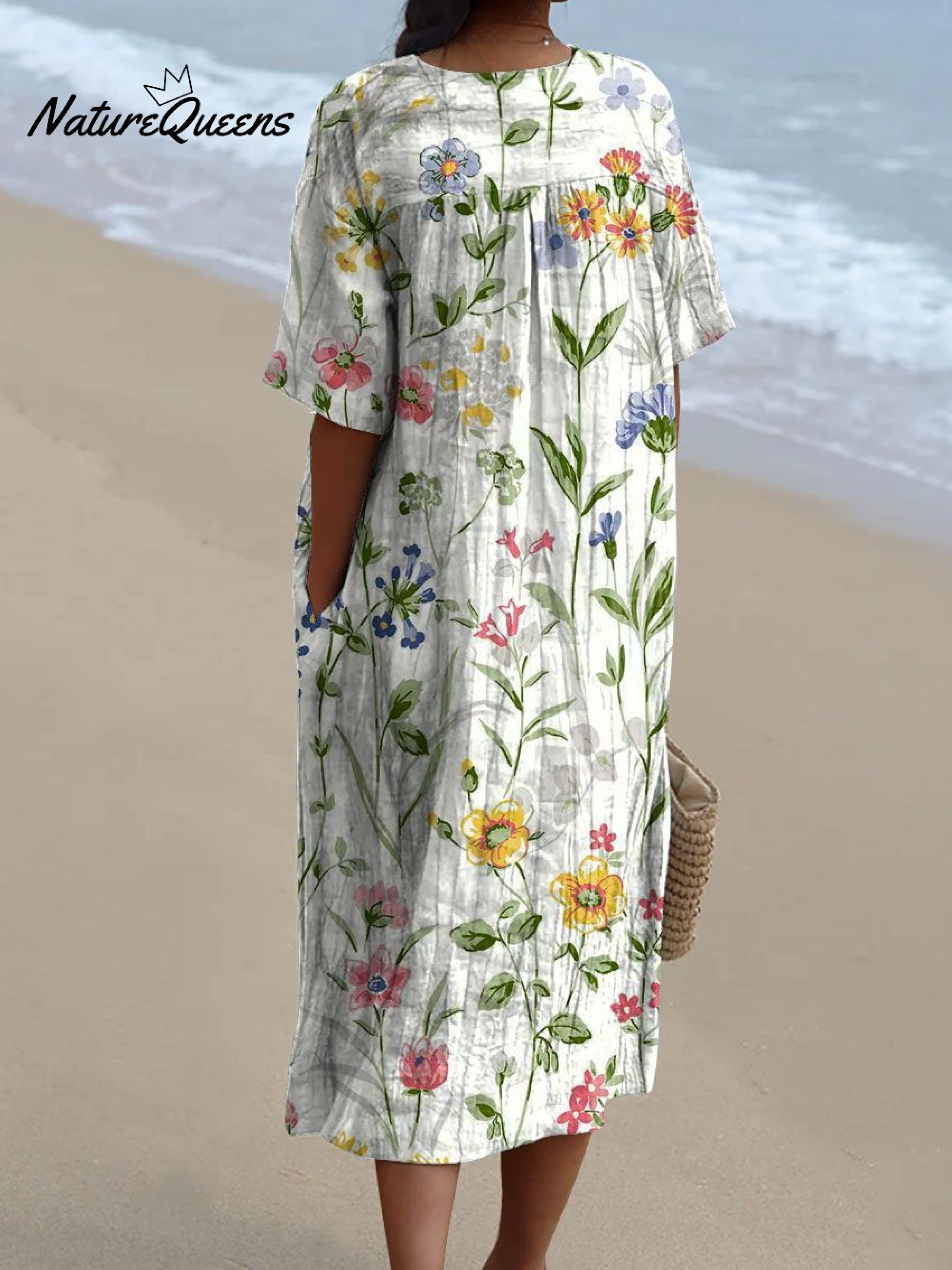 Women's Vintage Floral Casual Flowing Dress