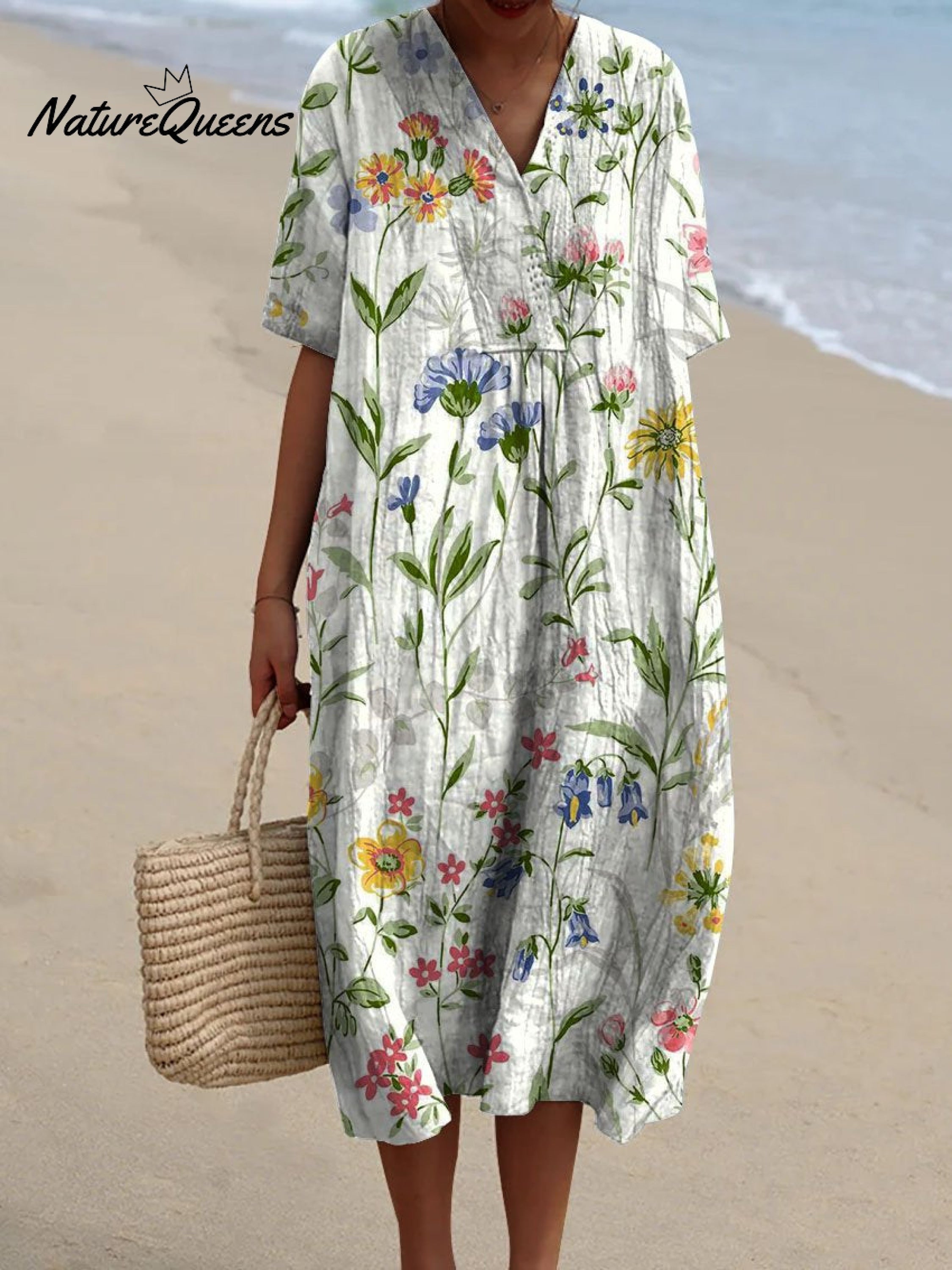 Women's Vintage Floral Casual Flowing Dress