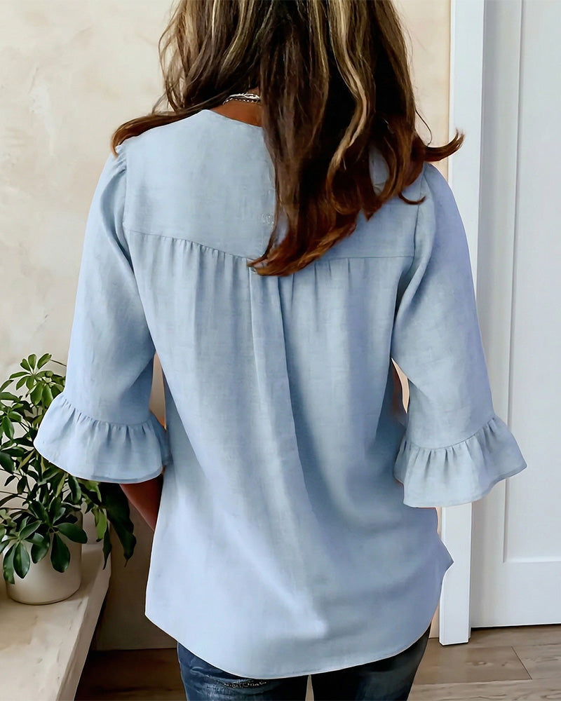 Evelyn | Cotton-Linen Blouse