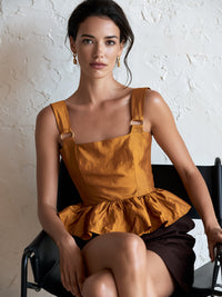 Serena | Peplum Top with Fishtail Hem