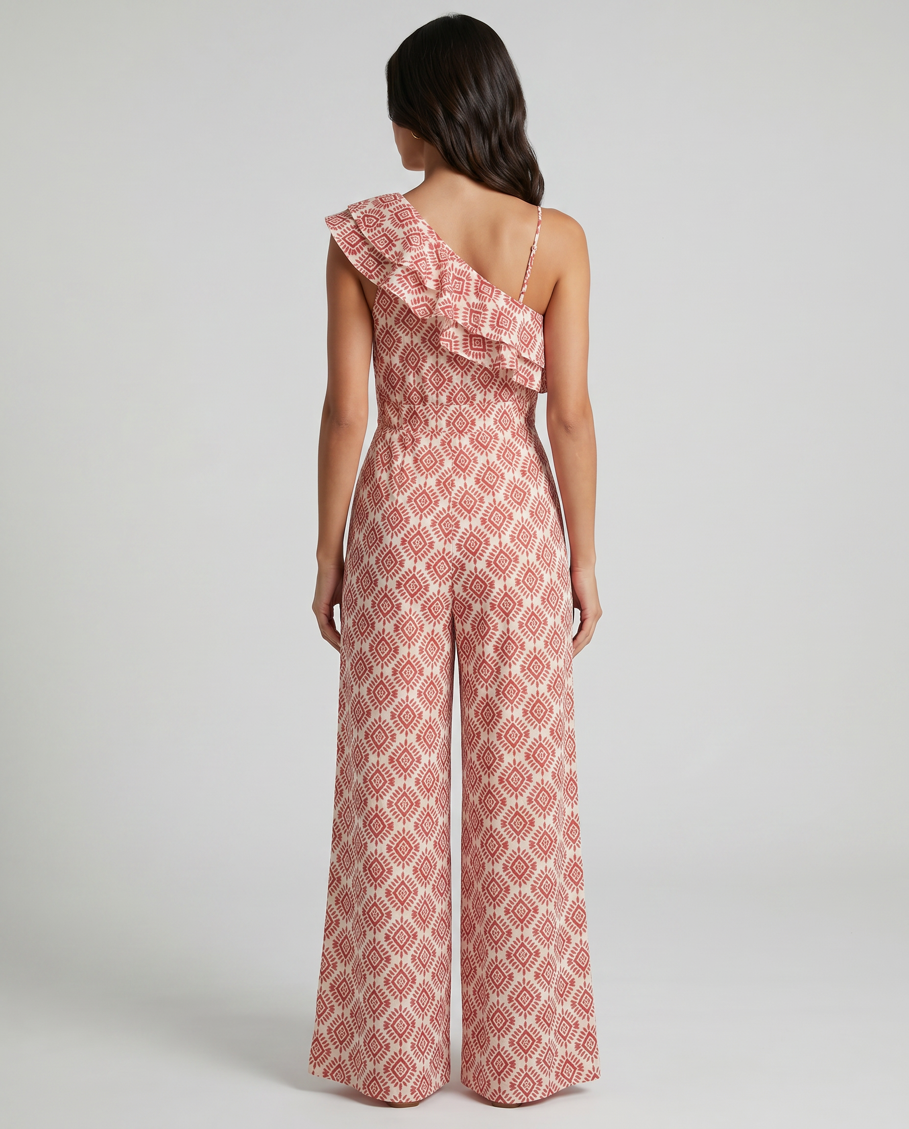 Olivia | One-Shoulder Geometric Print Jumpsuit