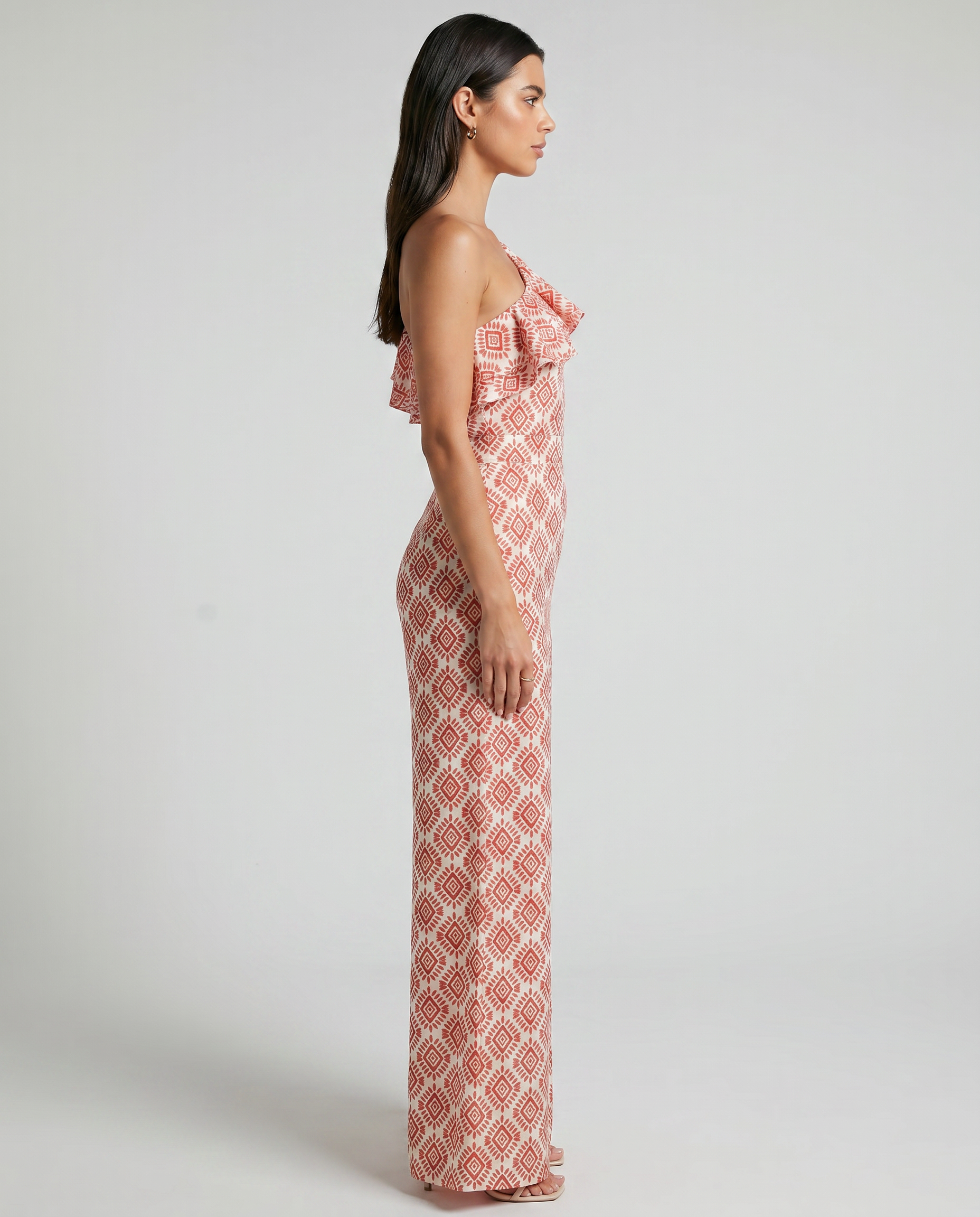 Olivia | One-Shoulder Geometric Print Jumpsuit