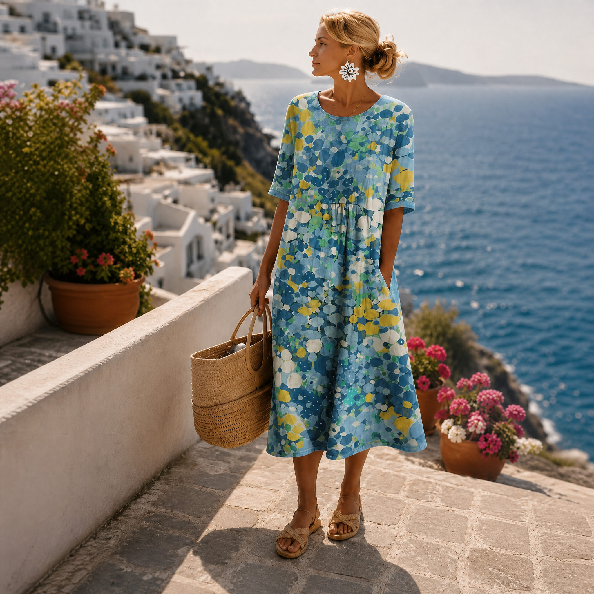 Leonor | Light and Flowing Floral Midi Dress