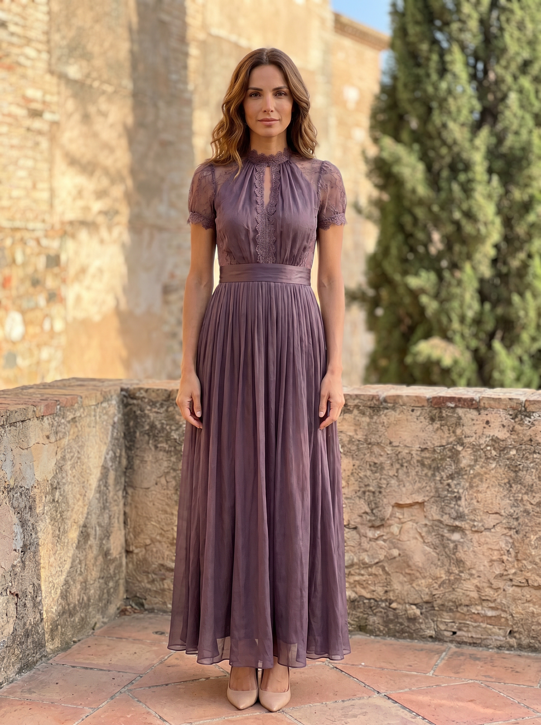Imani | Chiffon Maxi Dress with Keyhole Neckline