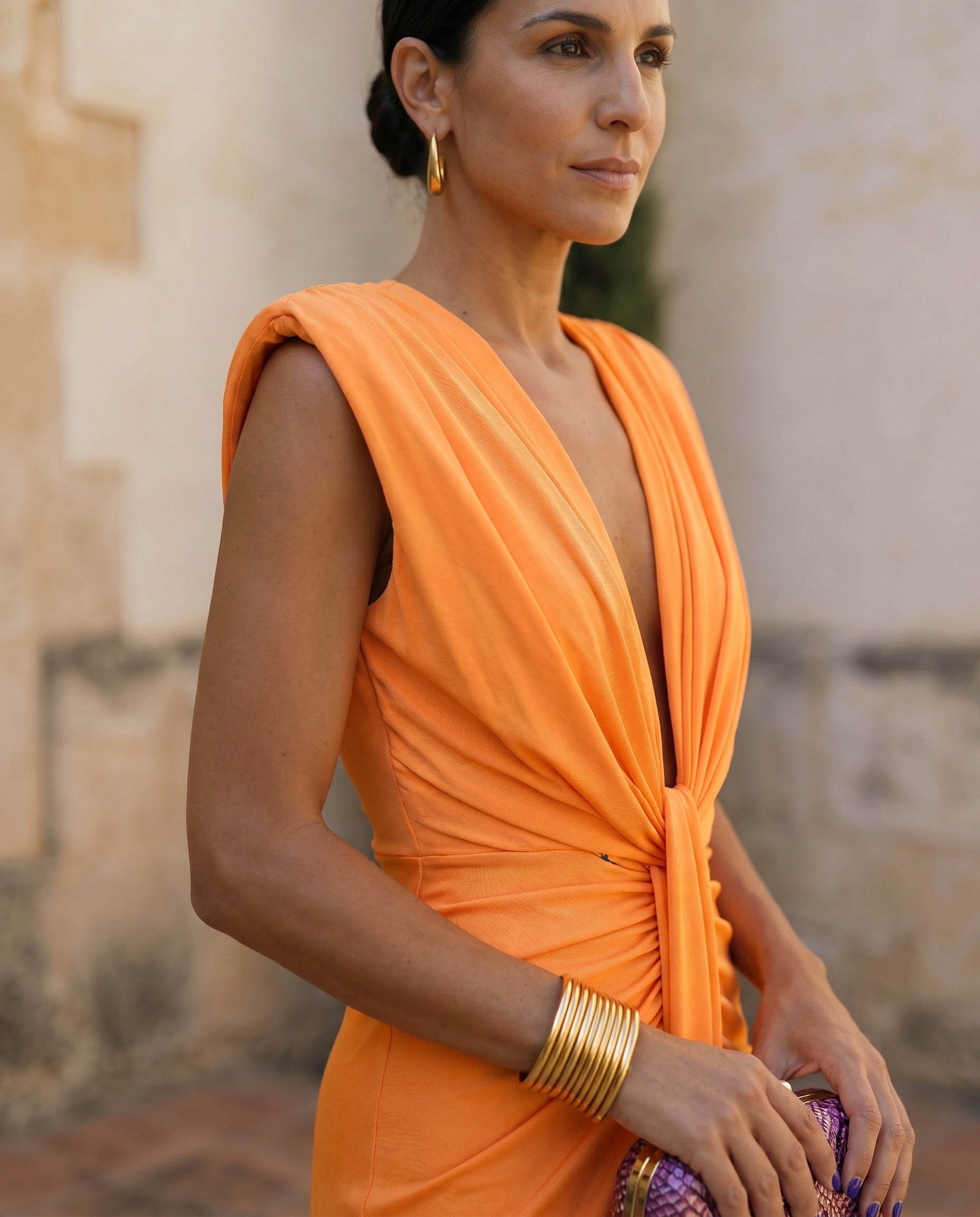 Harper | Draped Dress with Front Slit