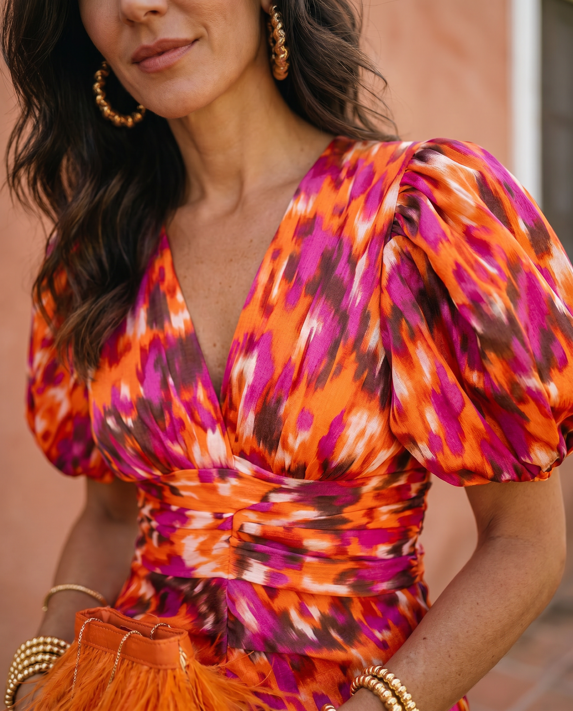 Madison | Puff-Sleeve Midi Dress