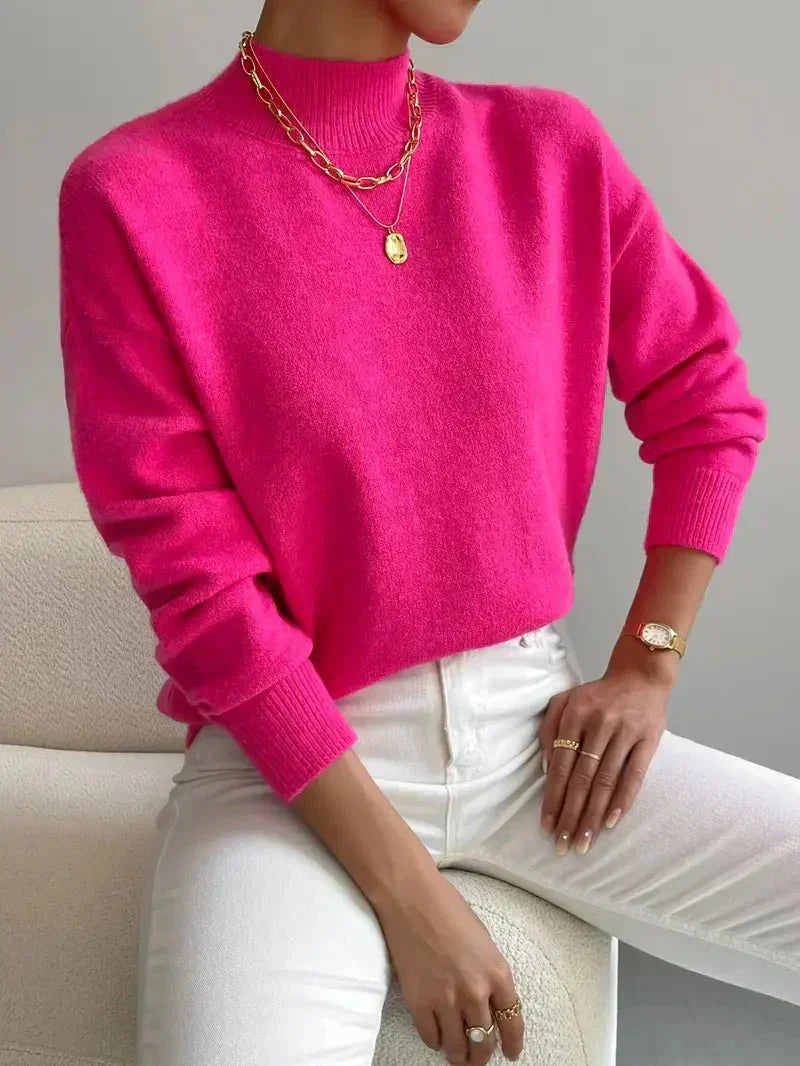 Harper | Crewneck Long-Sleeve Sweater with Ribbed Trim