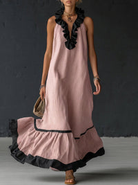Elegant Long Dress with Ruffles