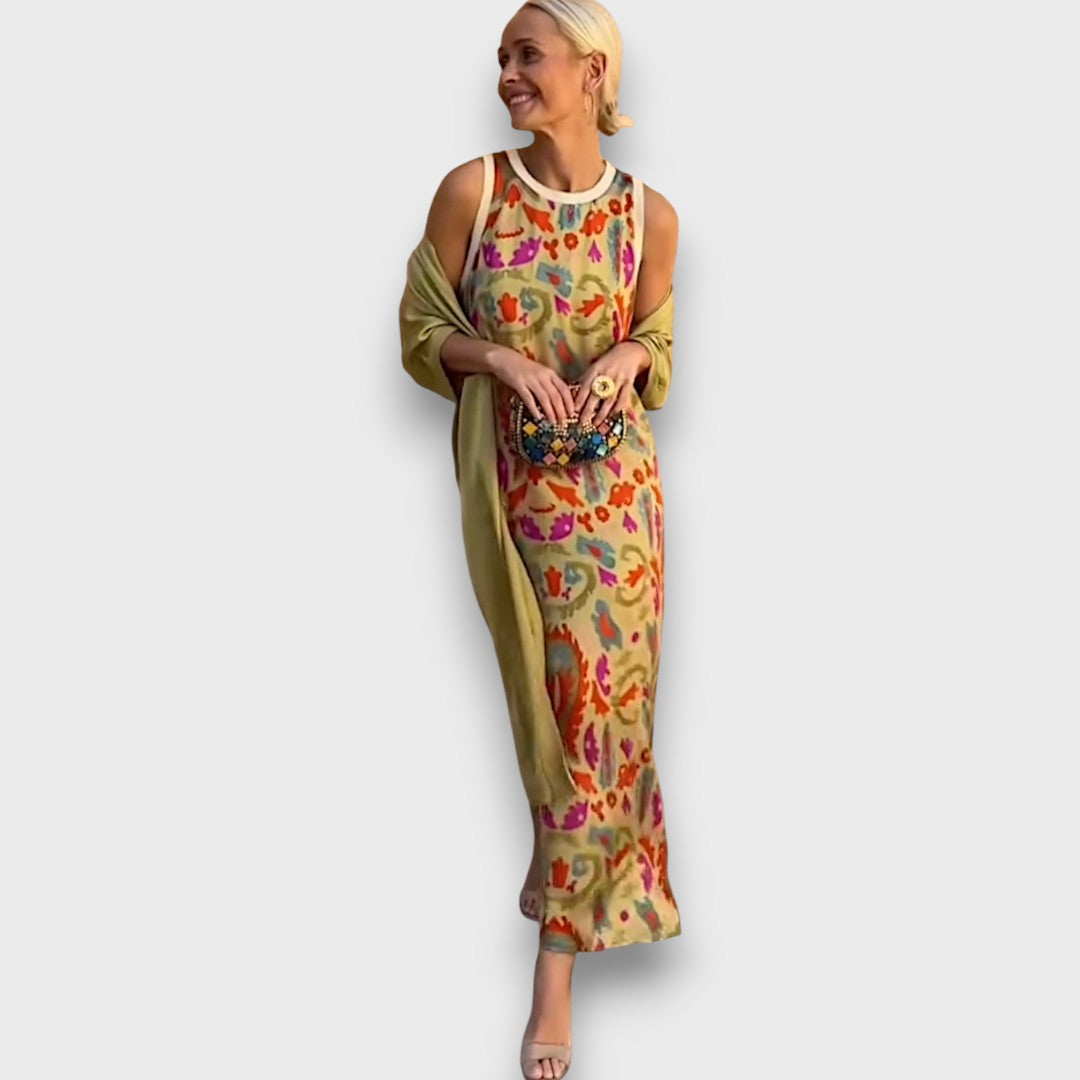 Monique | Floral Maxi Dress & Lightweight Jacket