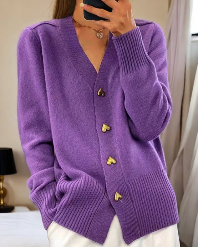 Chloe | V-Neck Button-Front Cardigan