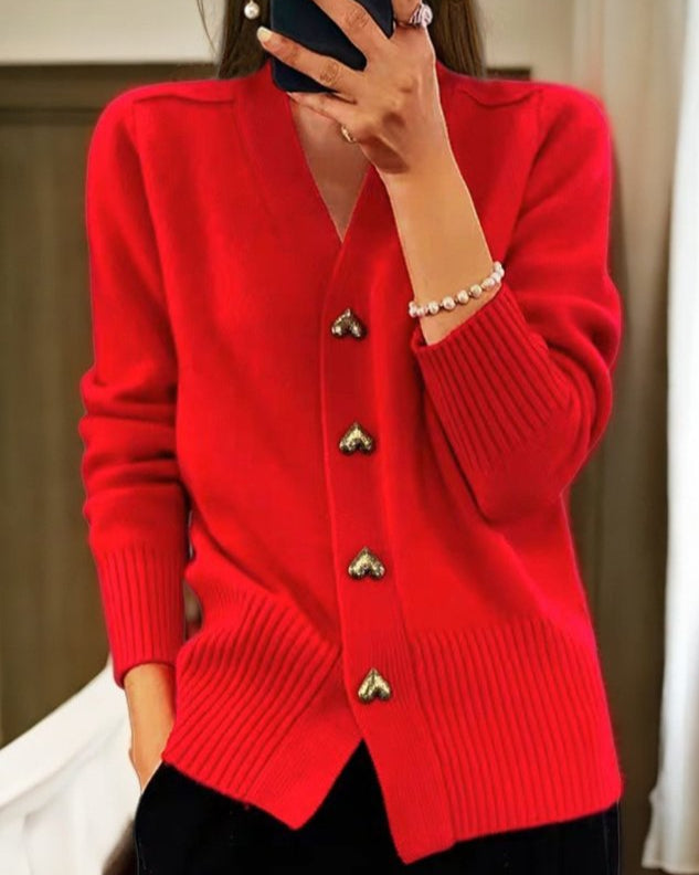 Chloe | V-Neck Button-Front Cardigan