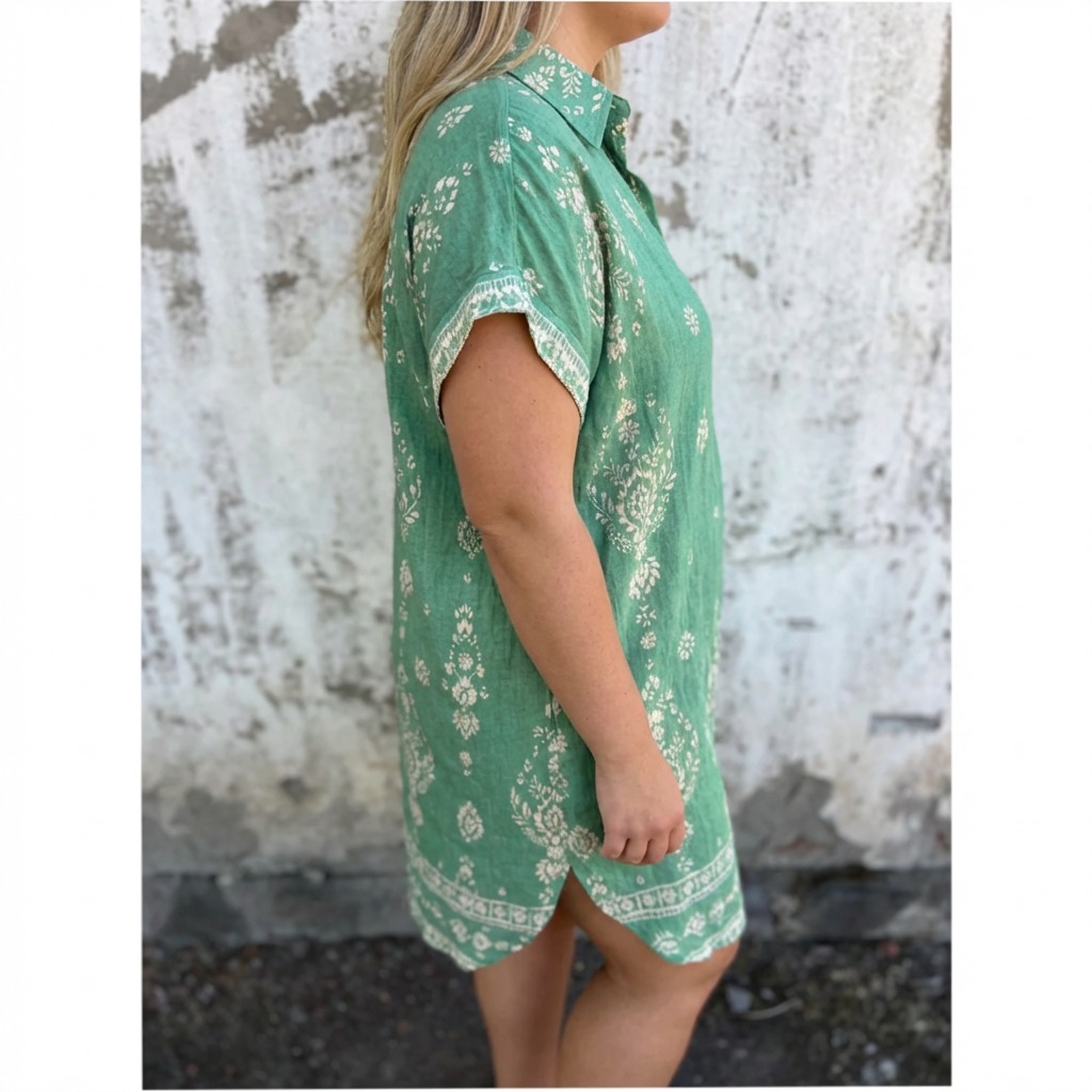 Jasmine | Printed A-Line Shirt Dress