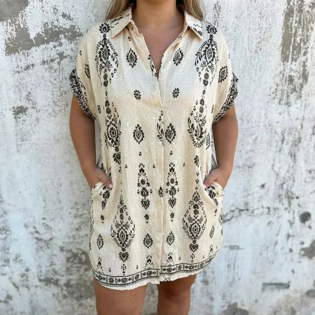 Jasmine | Printed A-Line Shirt Dress