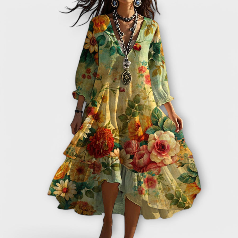 Celeste | Textured Floral Dress