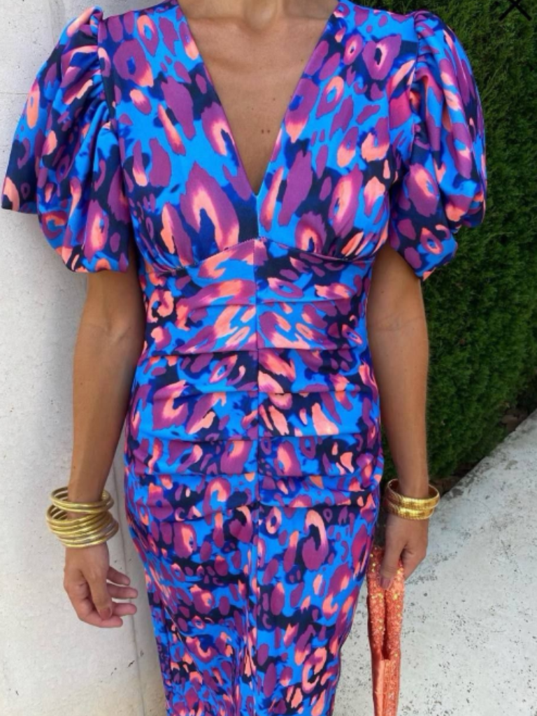 Ursula | Vibrant Pleated Midi Dress