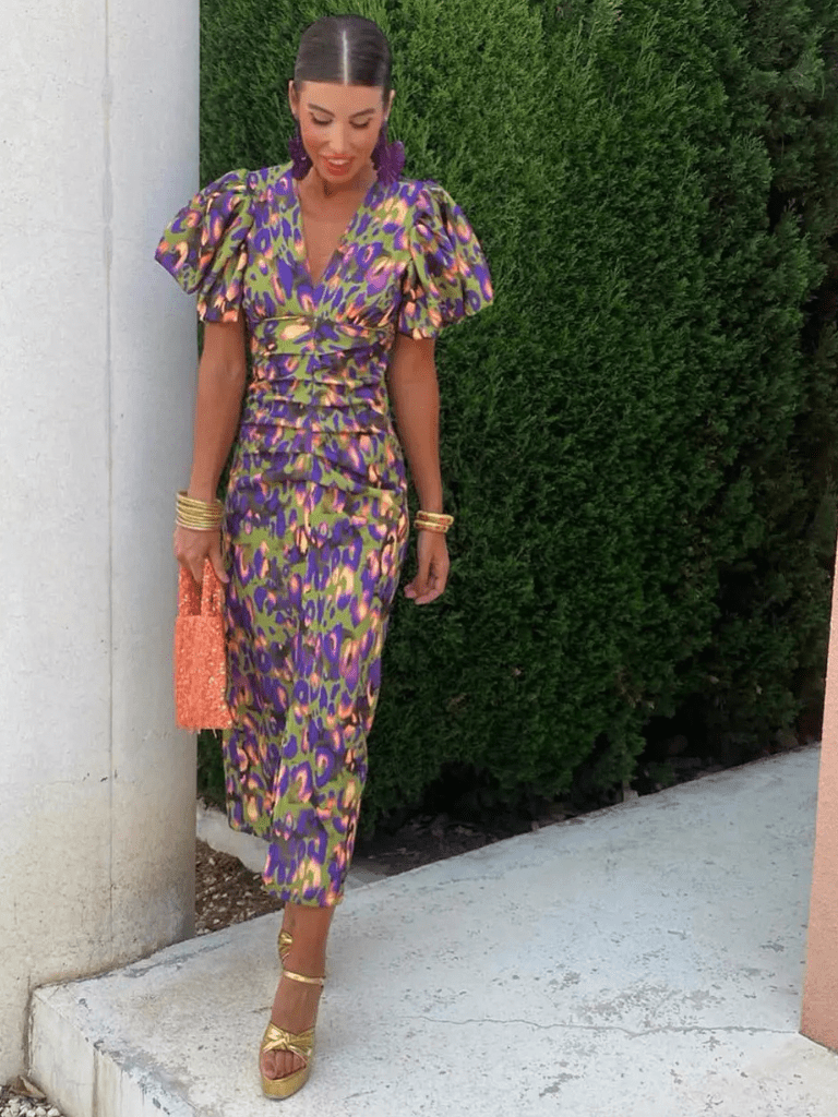 Ursula | Vibrant Pleated Midi Dress