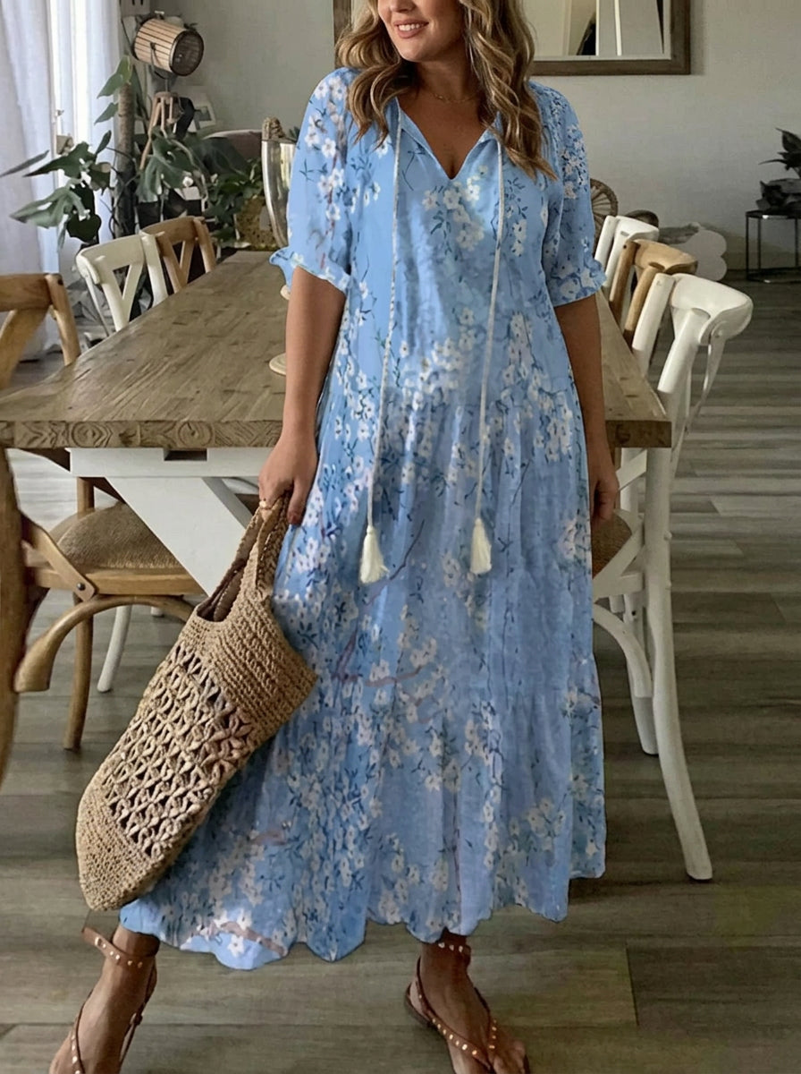 Marisol | Tummy-Coverage Boho Maxi Dress