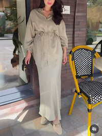 Jessa Tie-Drawstring Shirt and Skirt Set